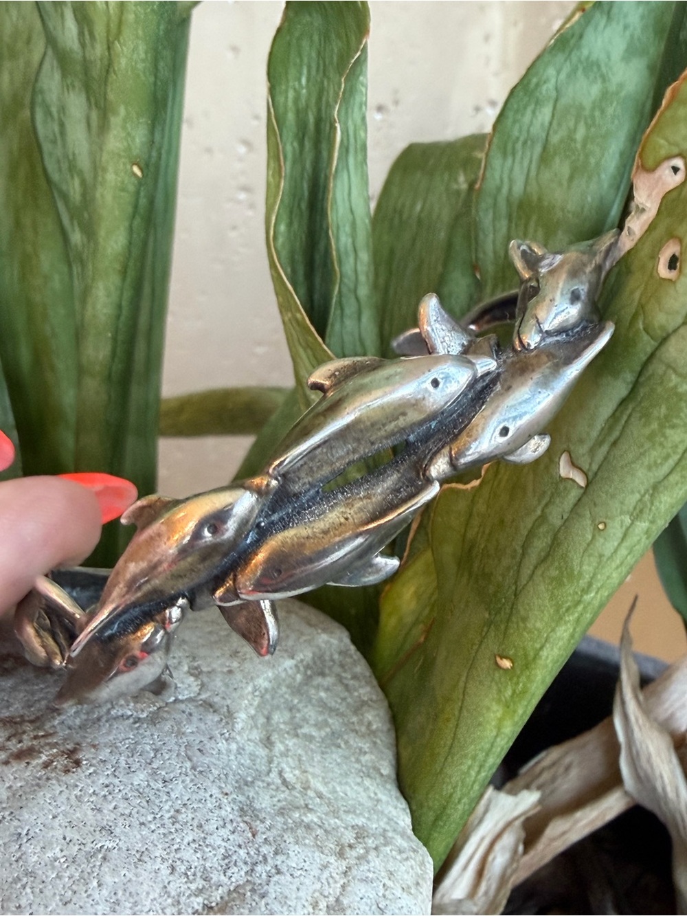 Sterling silver dolphin bracelet